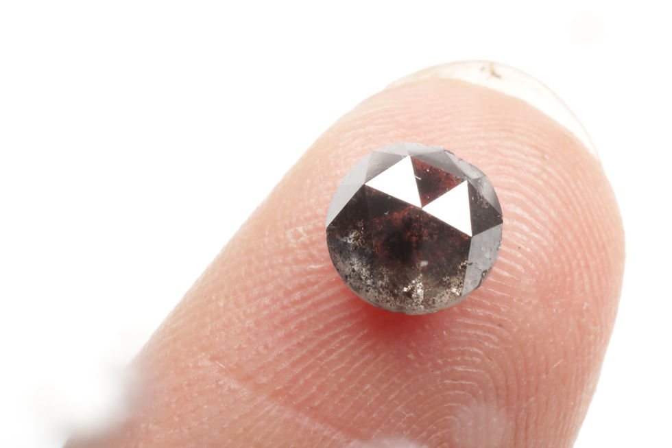 Thumbnail: 1.20 CT 5.9 MM Natural Loose Round Rose Cut Diamond, Black Color
