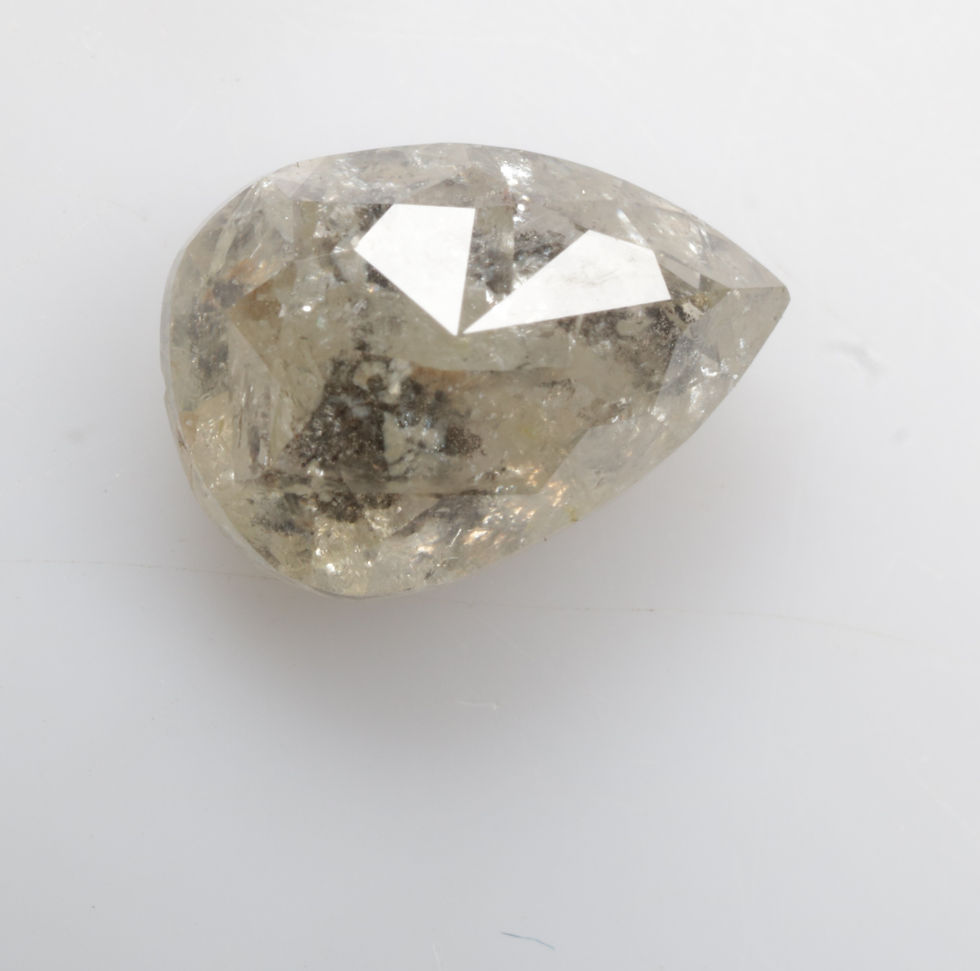 Thumbnail: 1.31 CT 7.9 X 5.6 MM Salt and Pepper Pear Shape Diamond, Natural Loose Pear cut