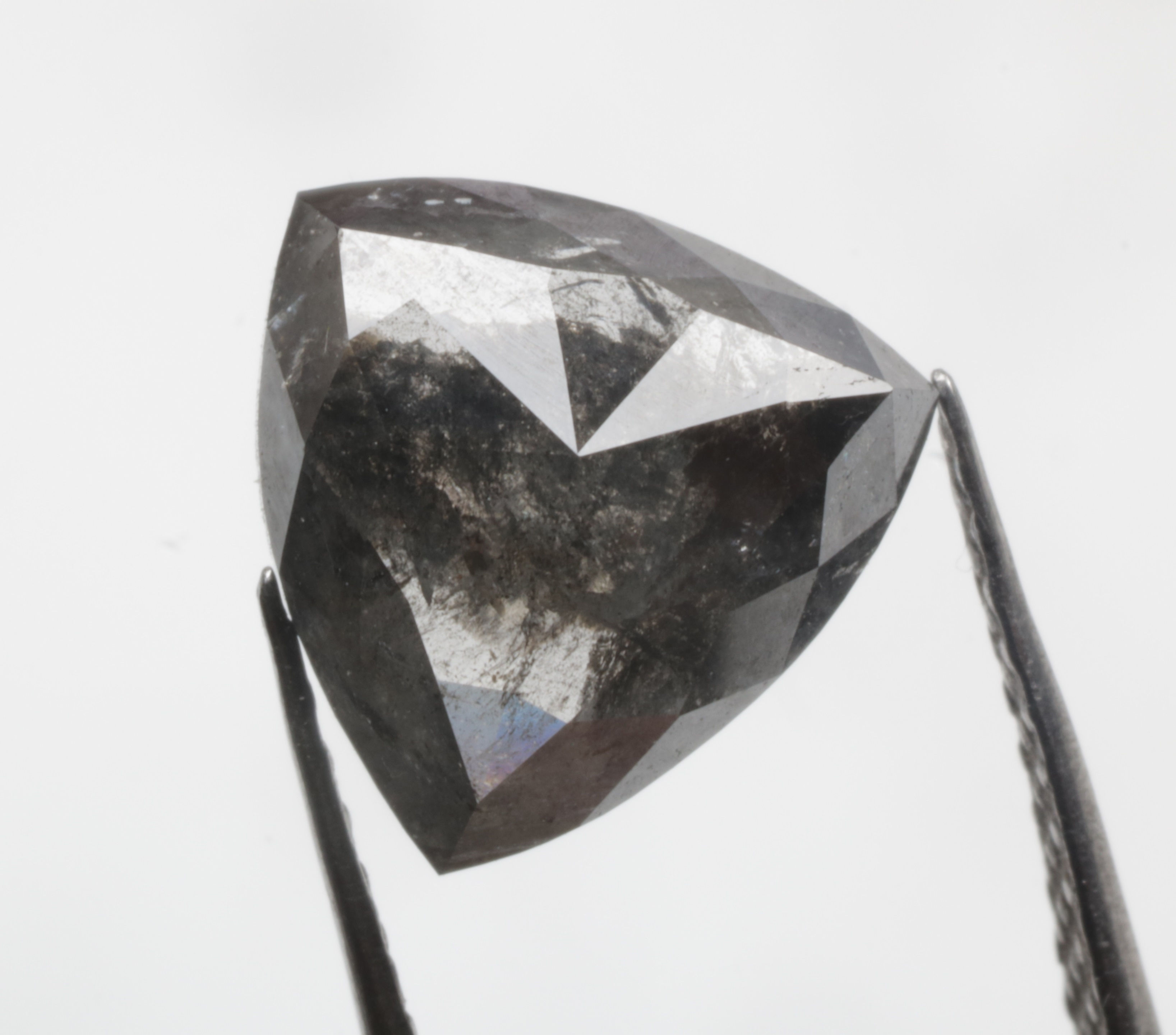 1.70 CT 8.5 X 8.4 MM Natural Loose Diamond Trillion cut Diamond Grey Black color