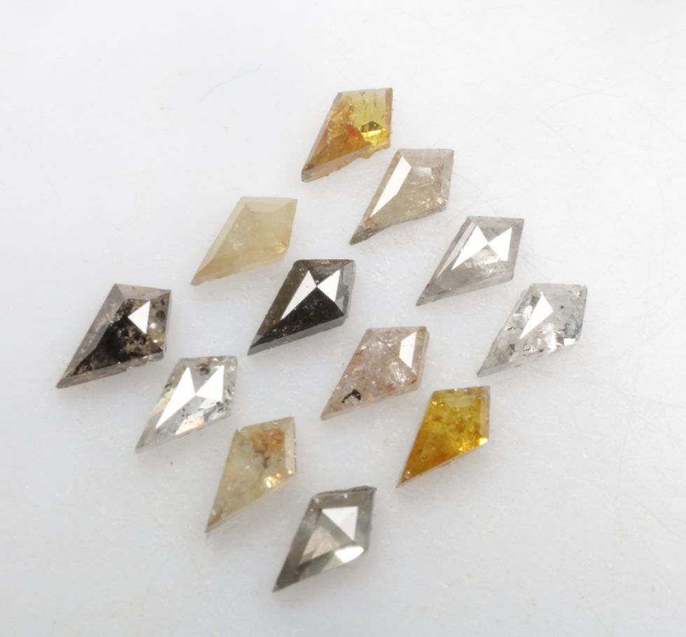 Thumbnail: 1.0 CT Natural loose Kite Cut Salt and Pepper Diamond Lot, 12Pcs, Fancy color