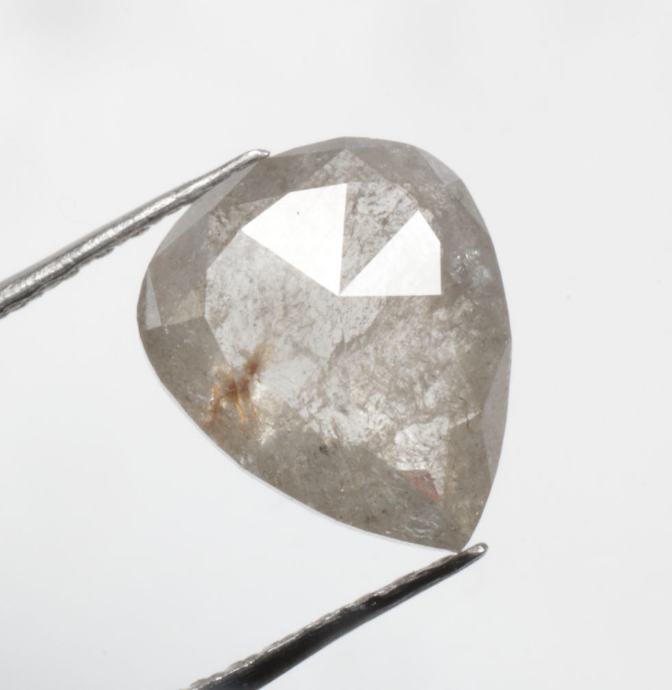Thumbnail: 1.68 CT 8.2 X 6.9 MM Natural Pear cut Salt and Pepper Full cut Diamond