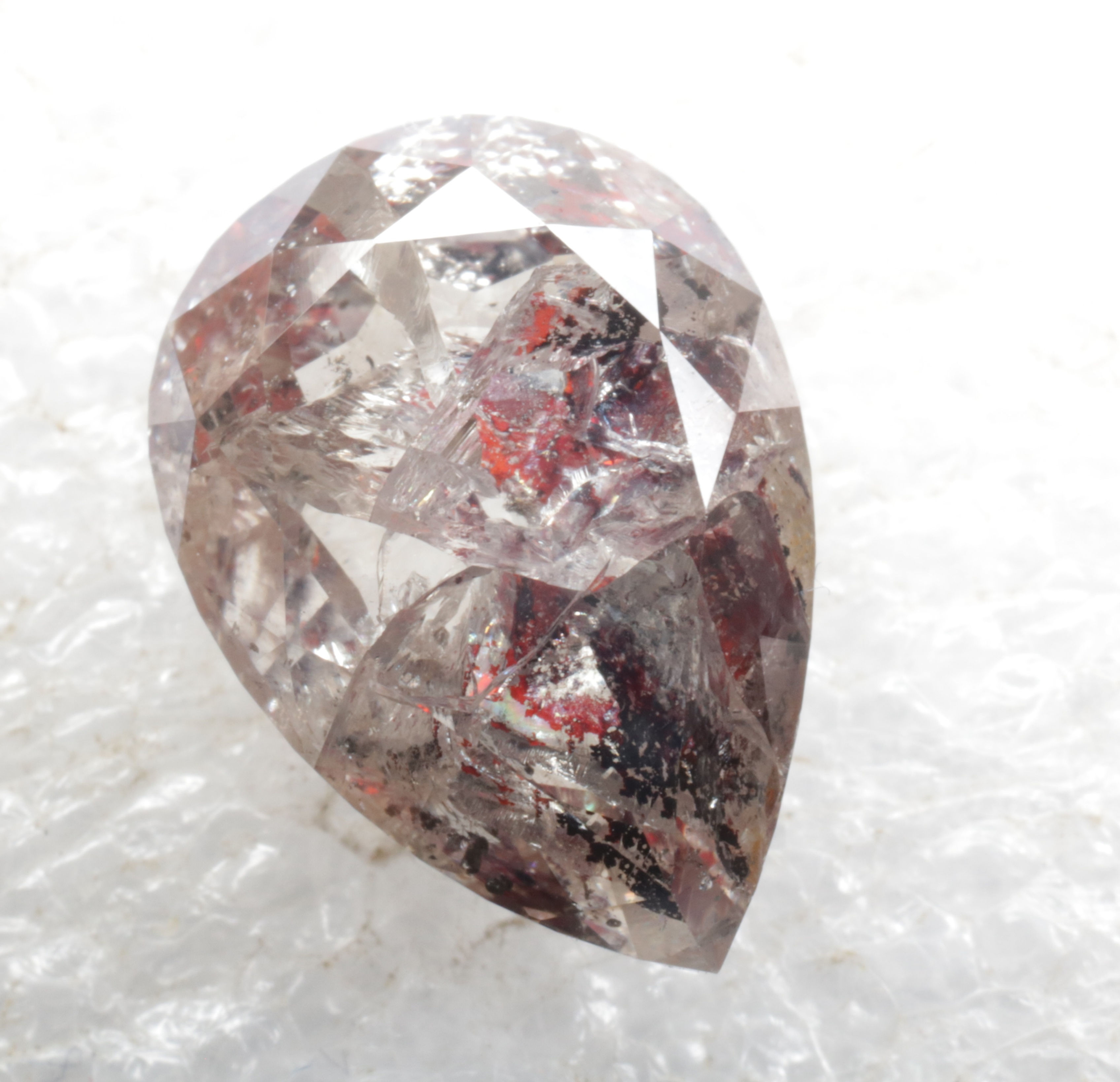 3 carat Natural Salt and Pepper Pear cut Diamond Fancy Color