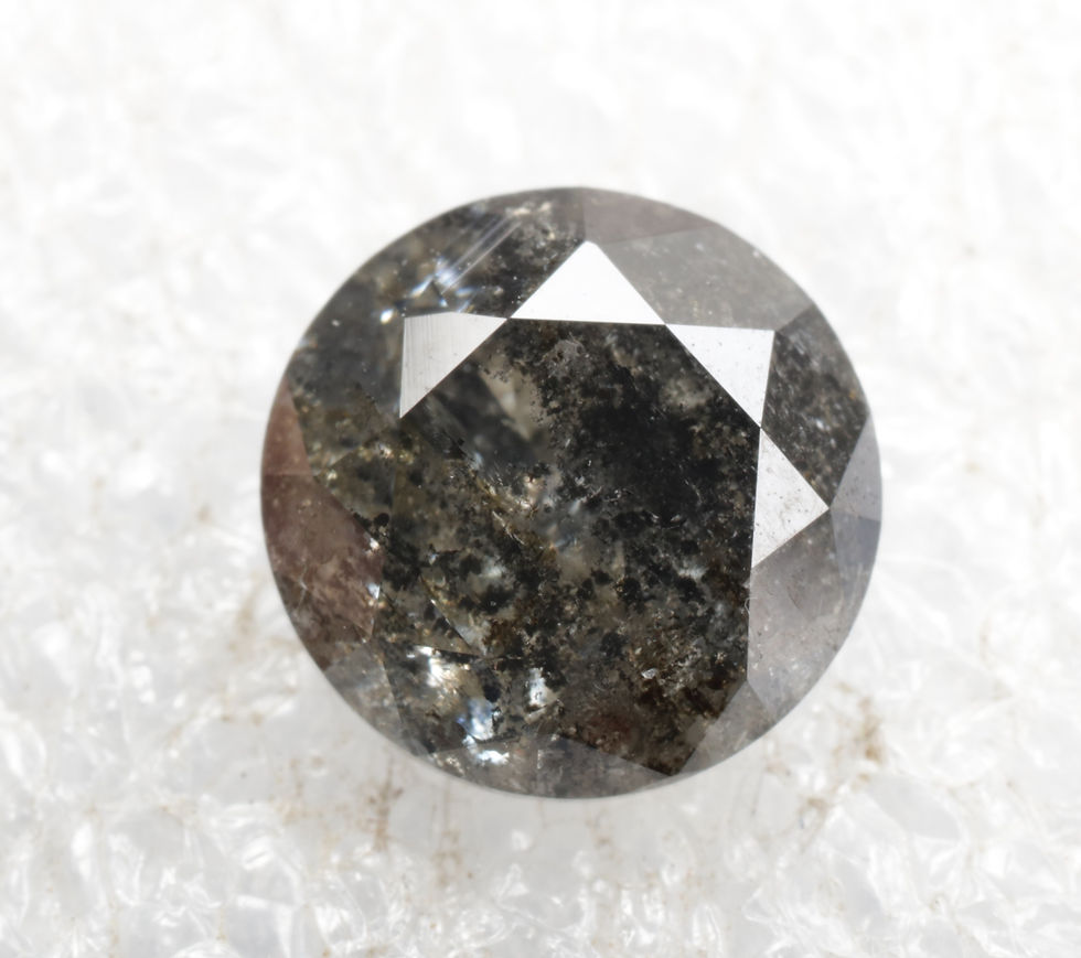 Thumbnail: 1.29 CT 6.6 MM Natural Round Cut Salt and pepper Brilliant cut Diamond