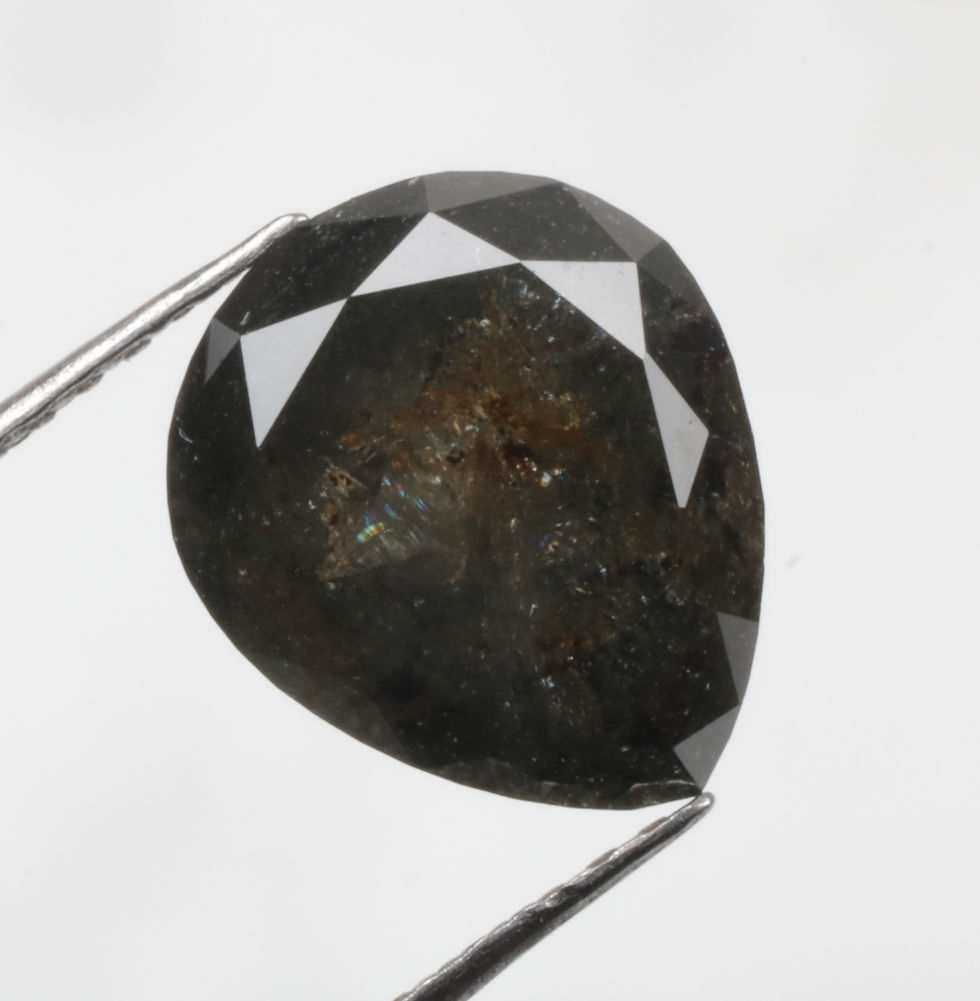 Thumbnail: 2.57 CT 9.2 X 7.8 MM Natural Pear Shape Full cut Pear Diamond Black color