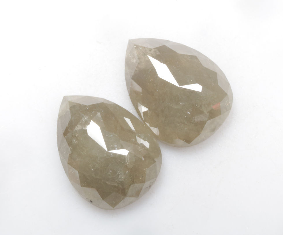 Thumbnail: 7.83 CT 12.4 X 9.1 MM Natural Loose Pear cut Diamond Pair for Earring