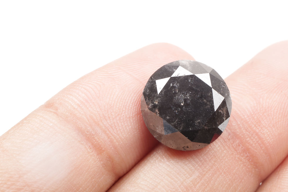 Thumbnail: 11.75 CT 13.1 MM Natural Round Brilliant cut Diamond Black color for Wedding
