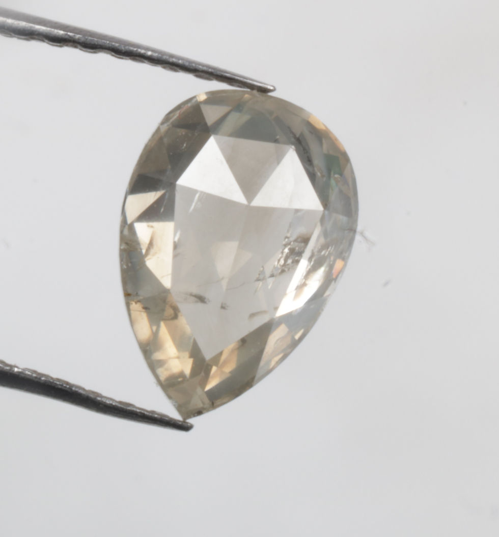 Thumbnail: 1.06 CT 7.9 X 5.5 MM Natural Loose Diamond Pear cut Diamond White Grey color