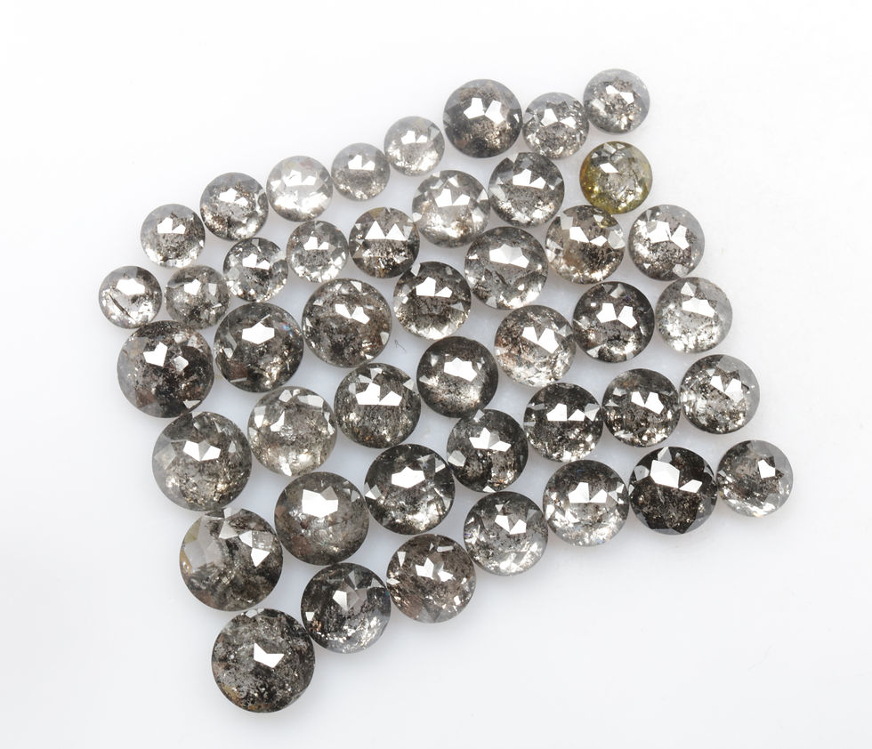 Thumbnail: 7.39 CT Natural Loose Round Rose cut salt and pepper Diamond Lot for Jewelry