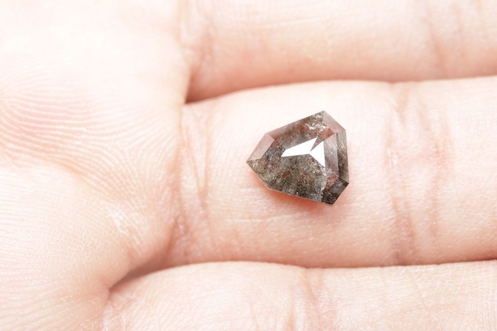 Thumbnail: 1.69 CT 8.5 X 8.2 MM Natural Loose Salt and Pepper Shield Cut Diamond