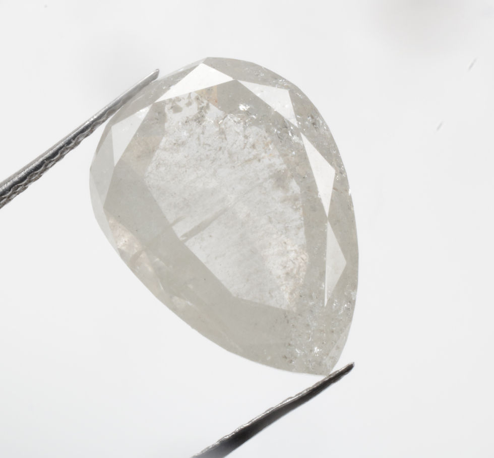Thumbnail: 3.79 CT 13.5 X 9.6 MM Natural Pear cut White Milky Diamond for Pear Ring Gifts
