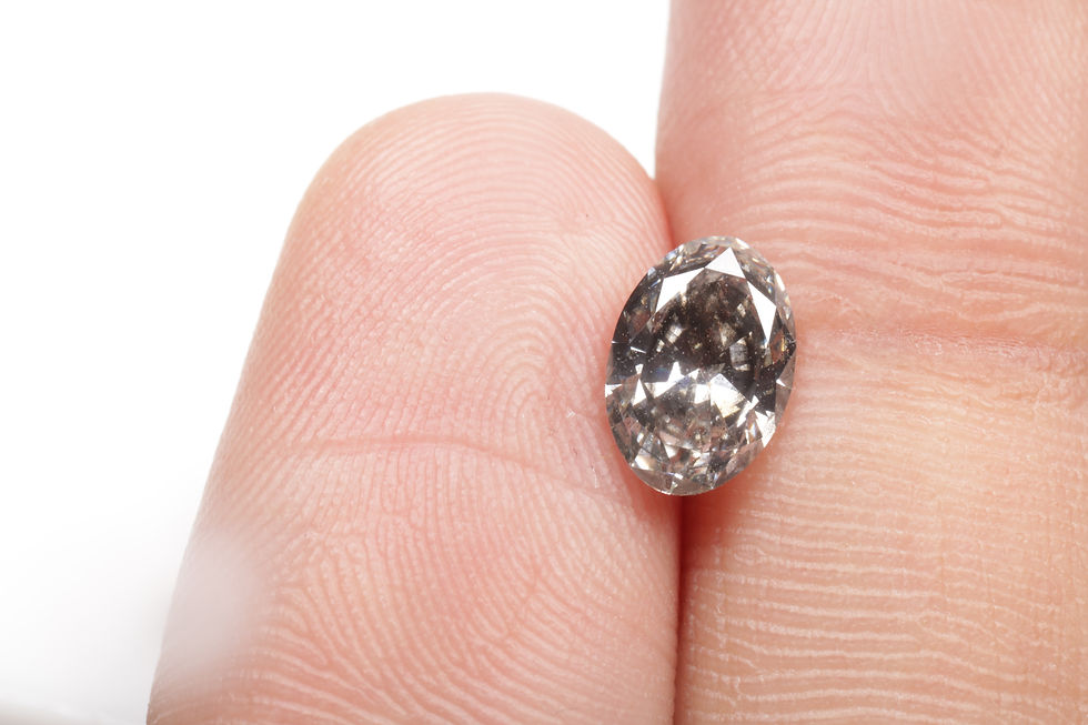 Thumbnail: 1.02 CT 8.0 X 5.7 MM Lab Grown Oval cut Diamond Fancy Grey color for Engagement