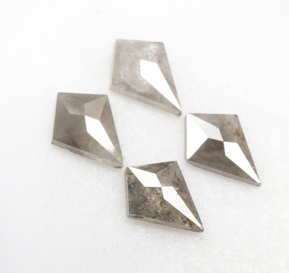 1.55 CT Kite cut Natural Salt and Pepper Diamond Lot 4pcs for Kite Ring