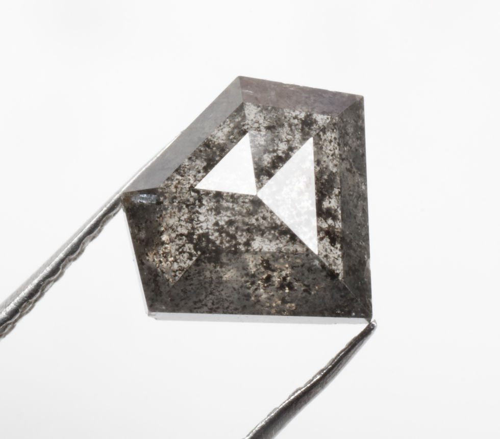 Thumbnail: 1.64 CT 7.1 X 8.3 MM Natural Salt and Pepper Pentagon Diamond cut