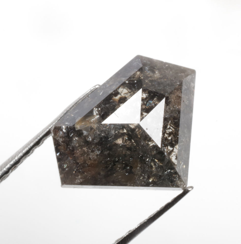 Thumbnail: 2.41 CT 7.5 X 10.0 MM Natural Salt and Pepper Pentagon Diamond cut