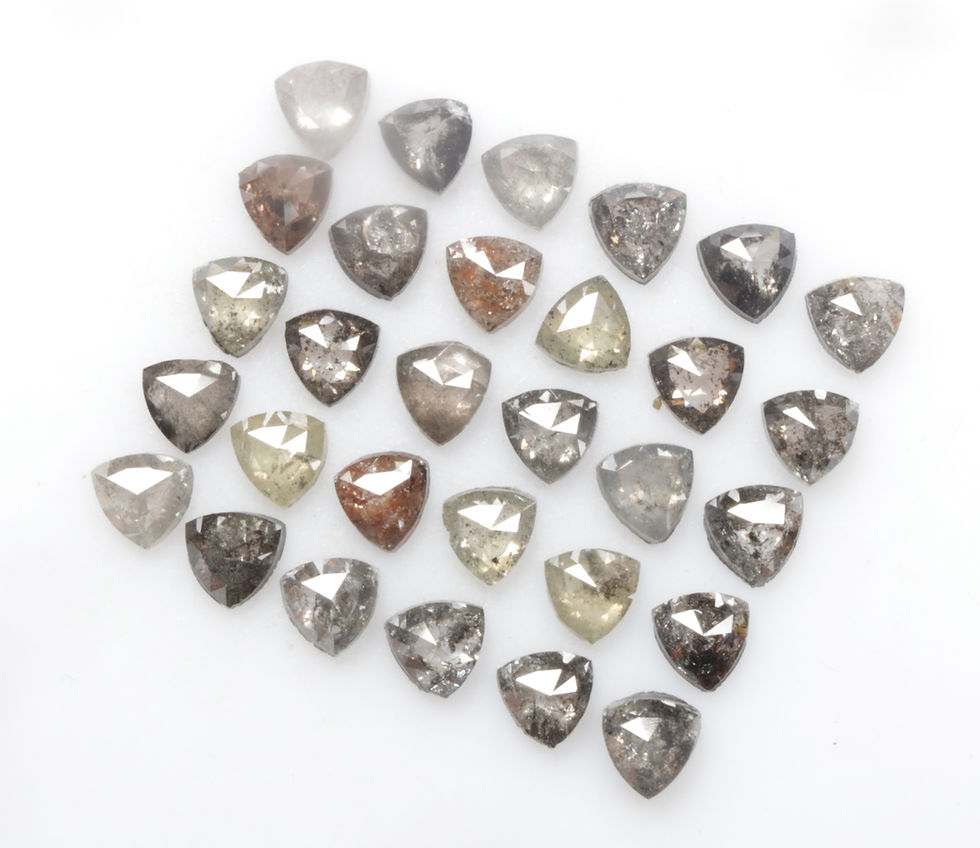 Thumbnail: 4.01 CT Natural Salt and Pepper Trillion cut Diamond Lot 30Pcs, fancy Mix color