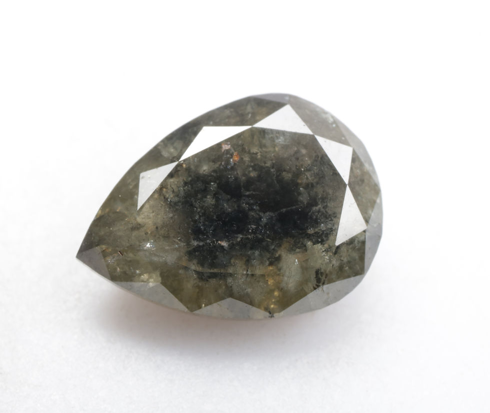 Thumbnail: 3.36 CT 11.2 X 8.1 MM Natural Pear cut Salt and pepper Full cut Diamond