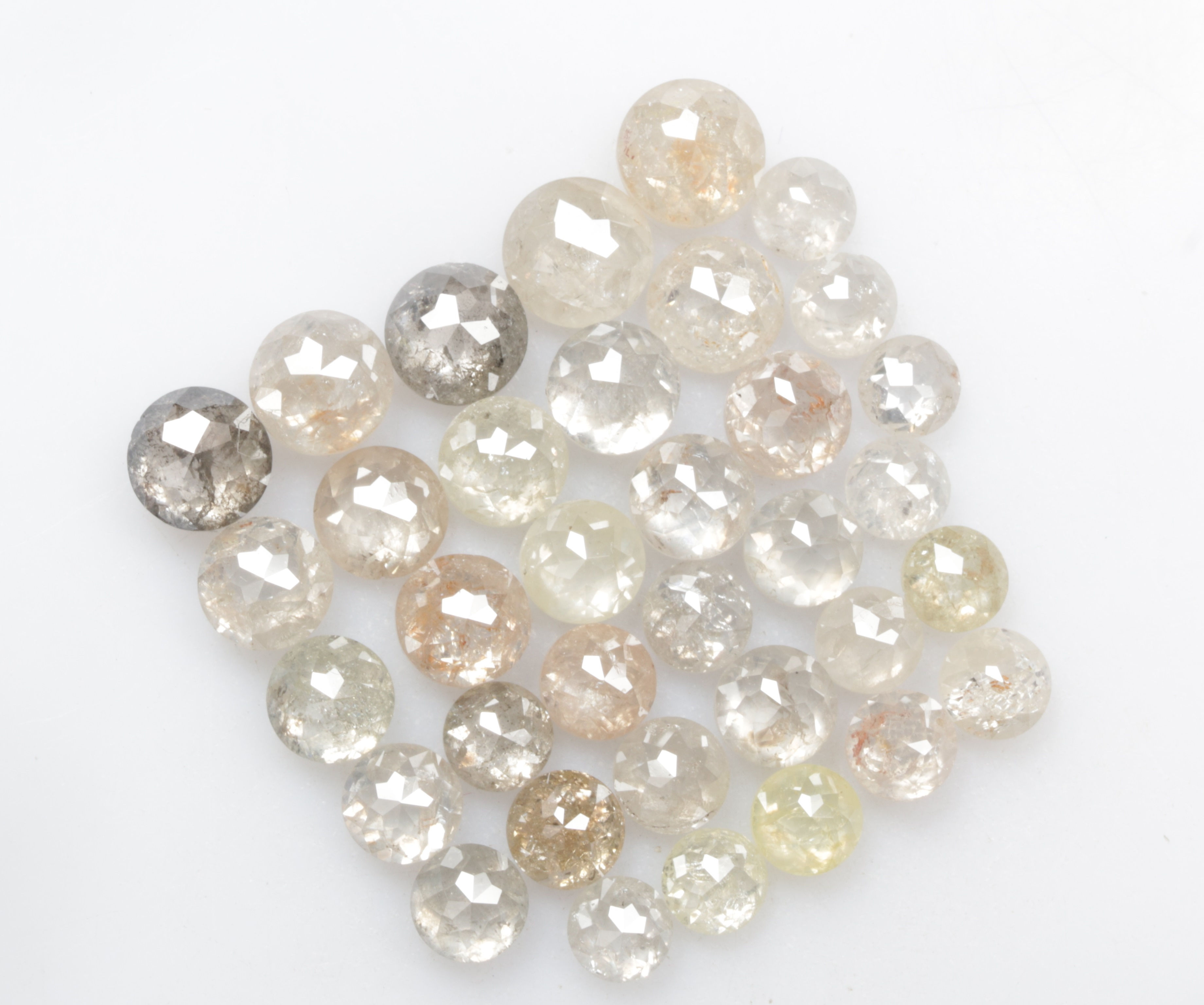 5.25 CT 2.5 to 3.7 MM Natural Loose Round Rose cut Fancy Diamond Lot