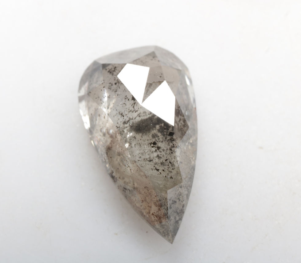 Thumbnail: 1.54 CT 10.4 X 6.1 MM Natural Pear cut Salt and Pepper Full cut Diamond