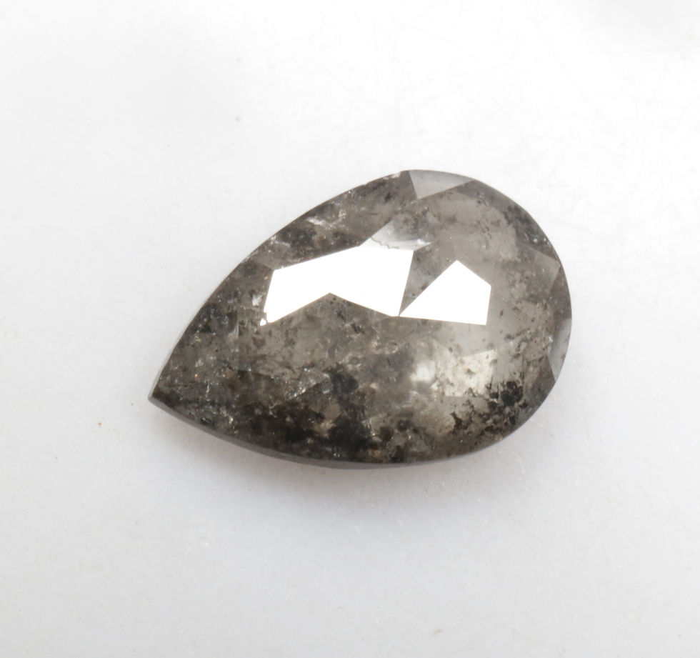 Thumbnail: 1.98 CT 10.8 X 7.3 MM Pear cut Natural Salt and Pepper Diamond, Black color