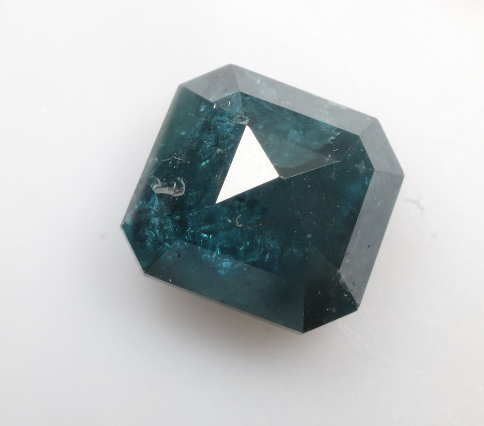 Thumbnail: 2.65 CT 7.9 X 7.4 MM Natural Emerald cut Diamond Treated Blue color
