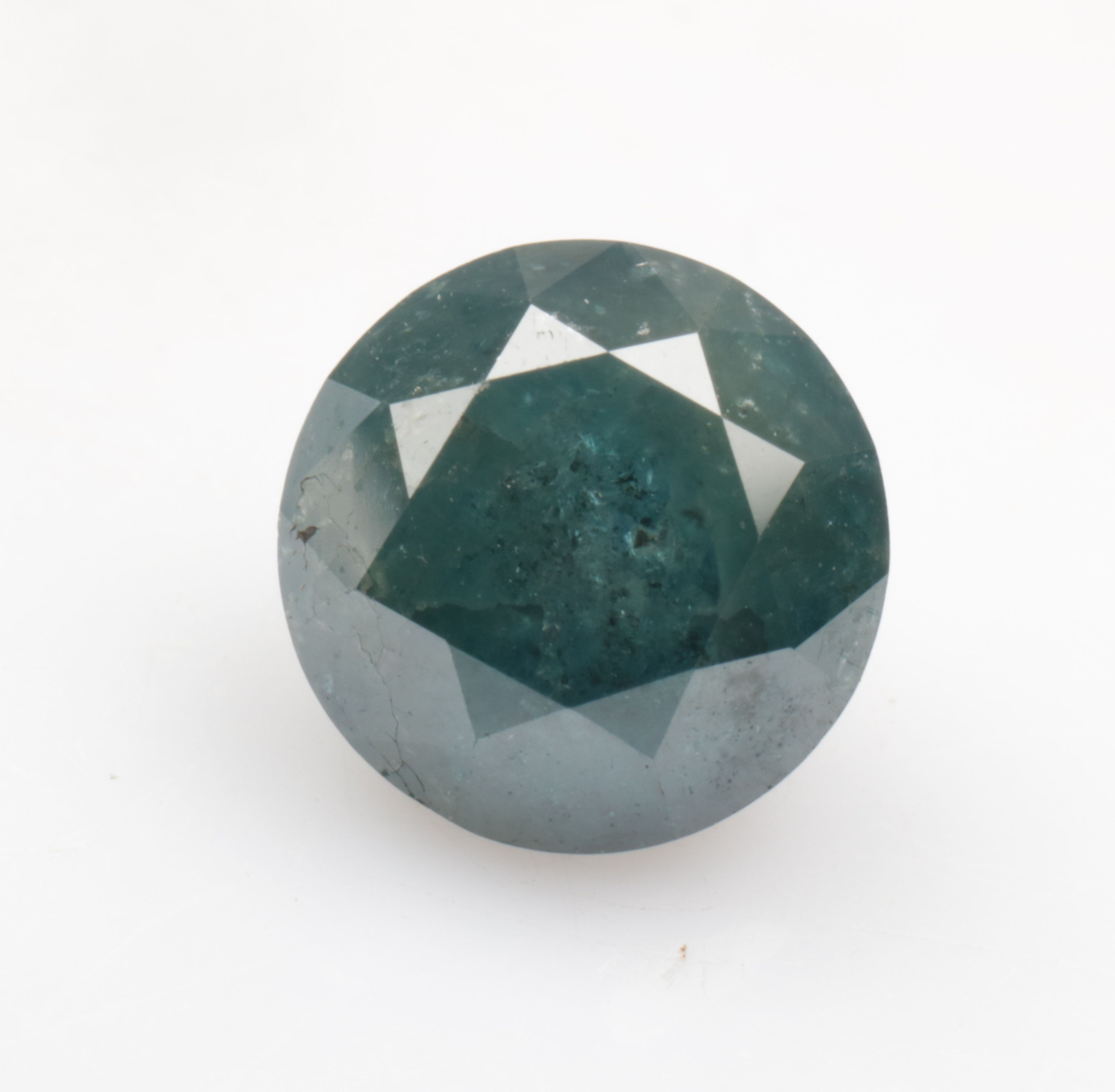 1.27 CT 6.4 MM Natural Loose Round Brilliant cut Diamond, Treated Blue color