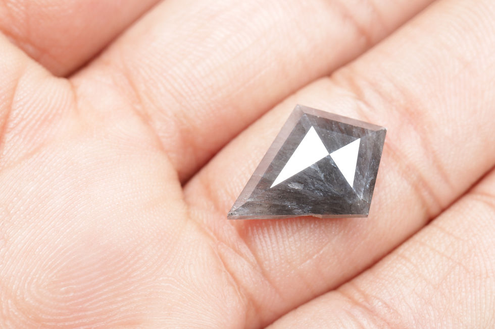 Thumbnail: 4.55 CT 16.8 X 12.2 MM Kite cut Natural Salt and pepper Diamond for Kite Ring