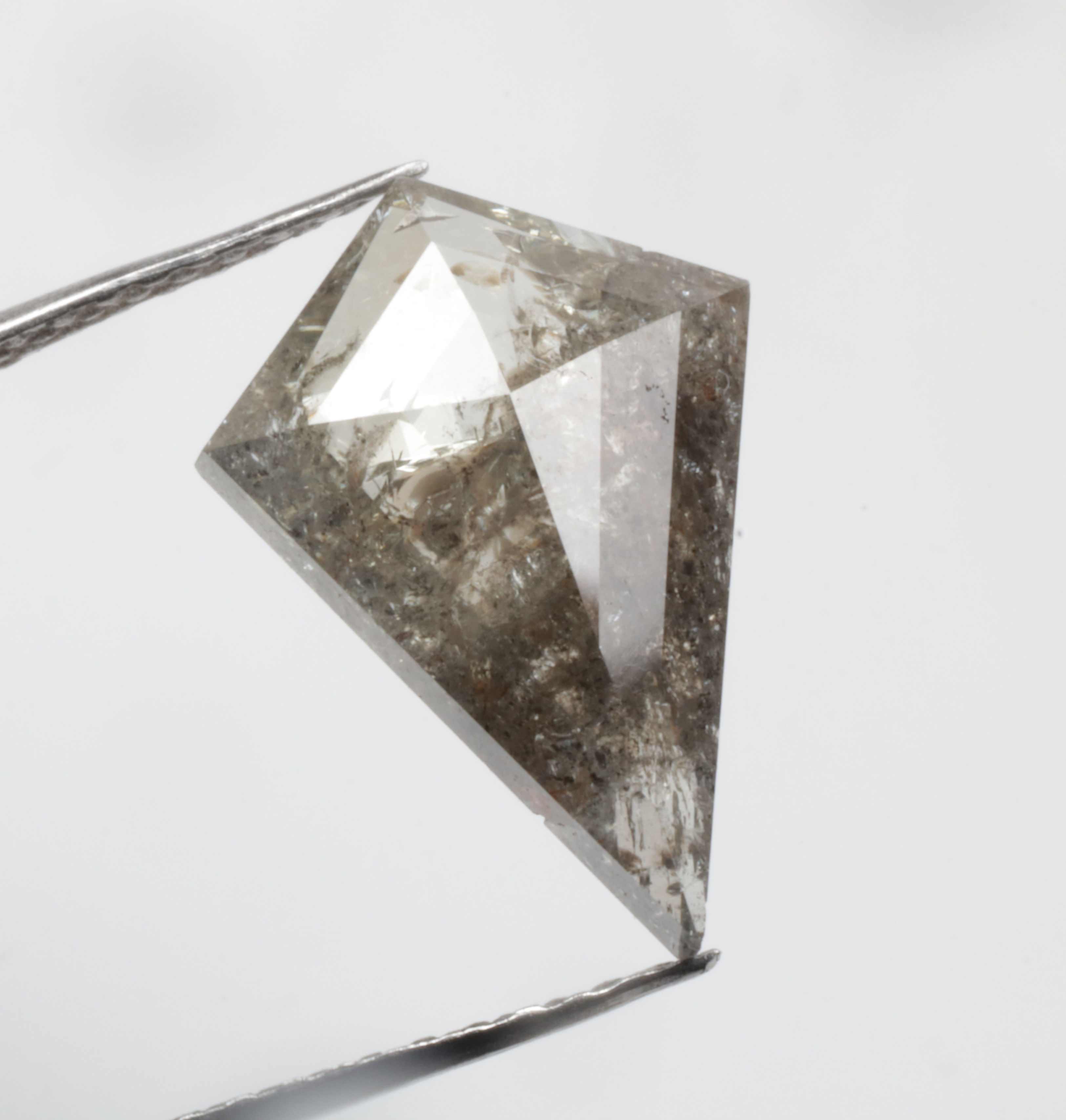 2.05 CT 12.6 X 8.8 MM Kite cut Natural Salt and Pepper Diamond for Kite Ring