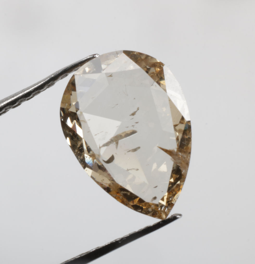 Thumbnail: 0.67 CT 8.6 X 6.1 MM Pear cut Natural Rose cut Diamond for Engagement Ring Gift