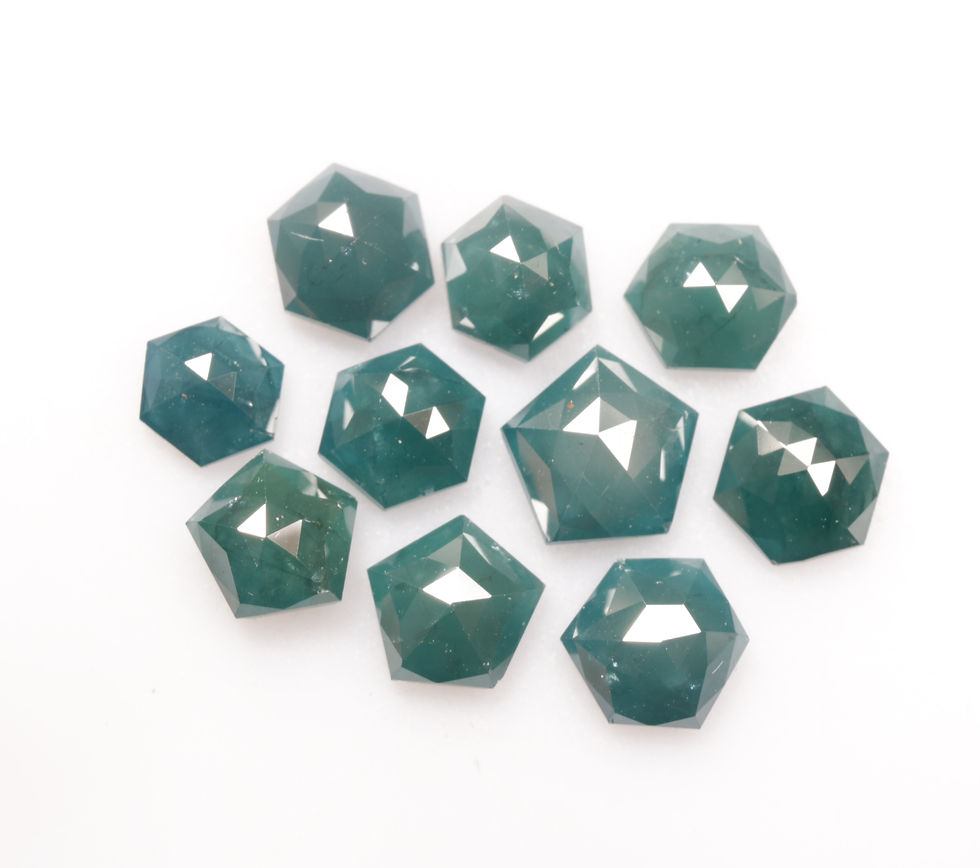 Thumbnail: 3.42 CT Natural Loose Hexagon cut Blue color Diamond Lot