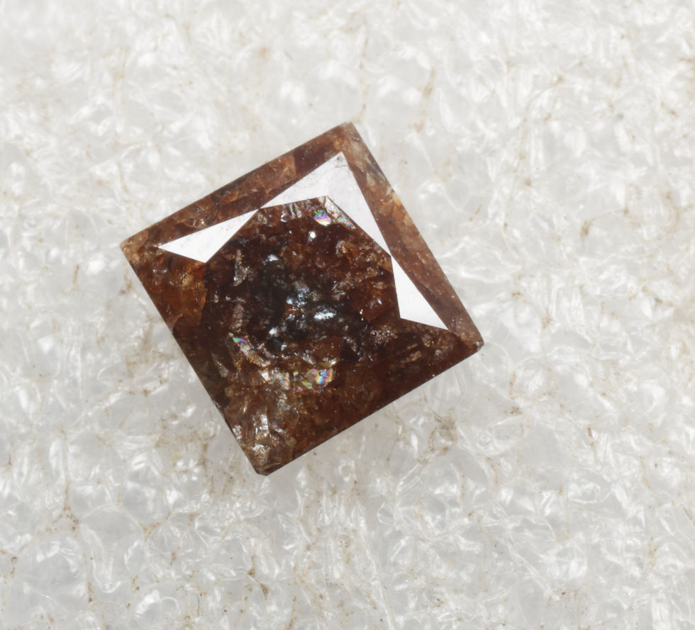 1.10 CT 5.9 X 5.7 MM Natural Loose Princess cut fancy Diamond Red Brown Color