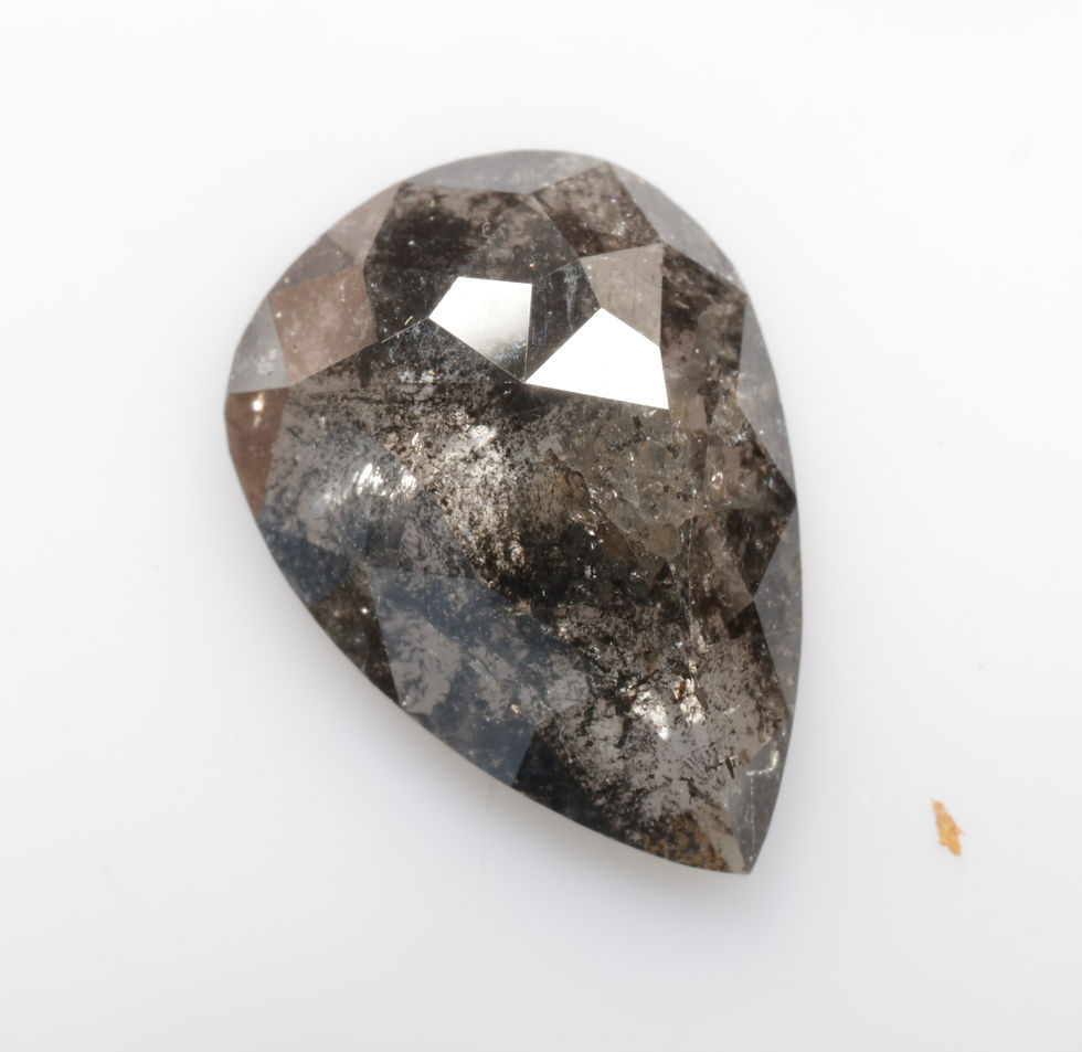 Thumbnail: 1.86 CT 11.2 X 7.9 MM Natural Pear cut Salt and Pepper Diamond for Pear Ring