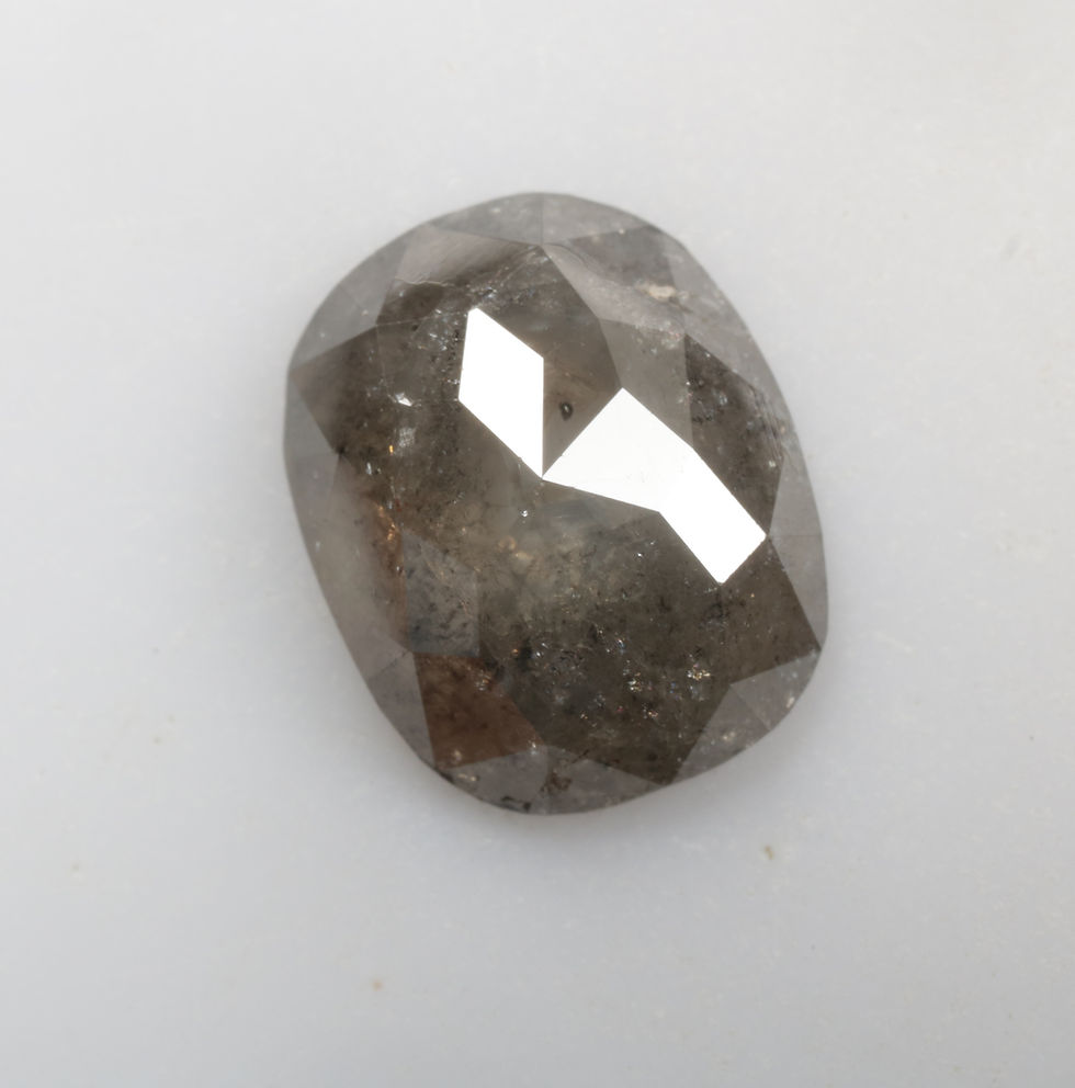 Thumbnail: 2.20 CT 9.8 X 7.9 MM Natural Salt and Pepper Oval cut Diamond Grey color