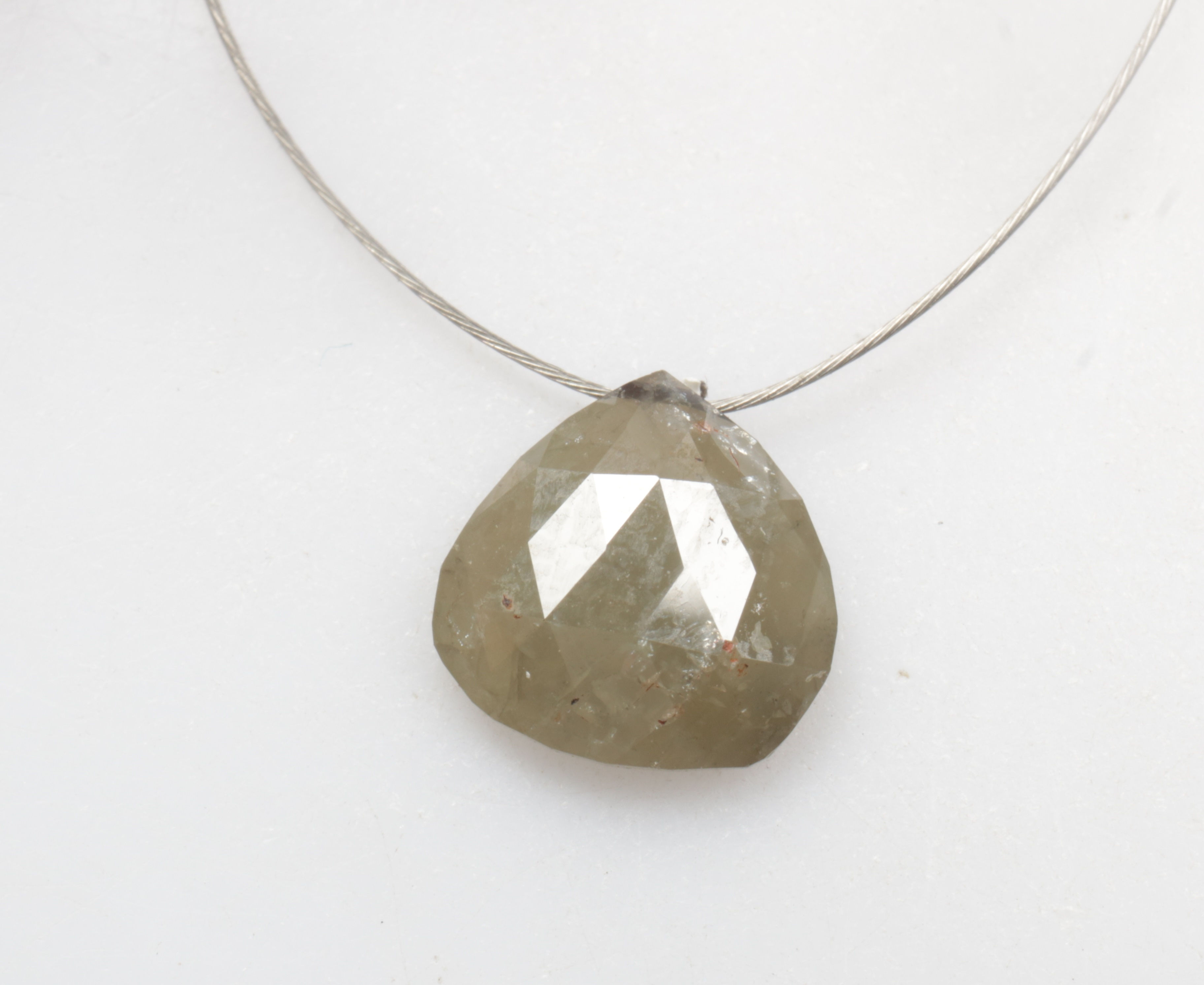 1.08 CT 7.3 X 7.2 MM Natural Loose Fancy Pear Diamond, Drilled Pear for Necklace