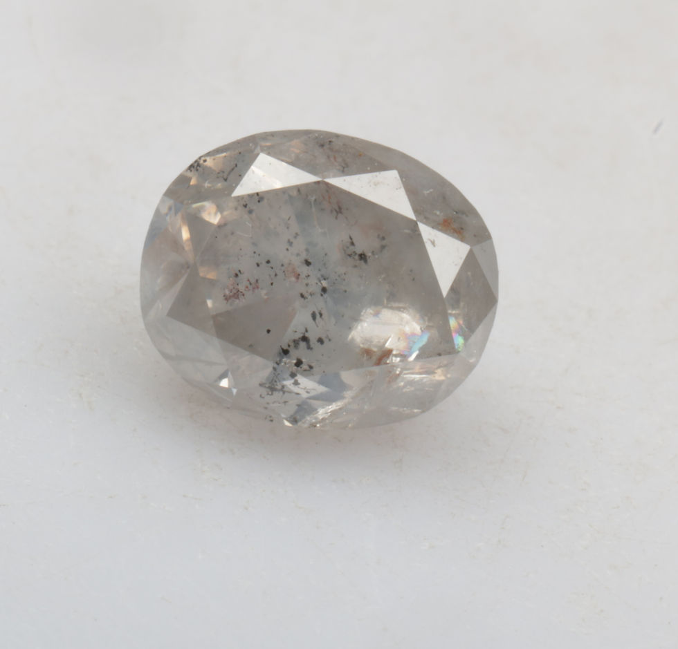 Thumbnail: 1.12 CT 6.6 X 5.5 MM Oval cut Natural Salt and Pepper Brilliant cut Diamond