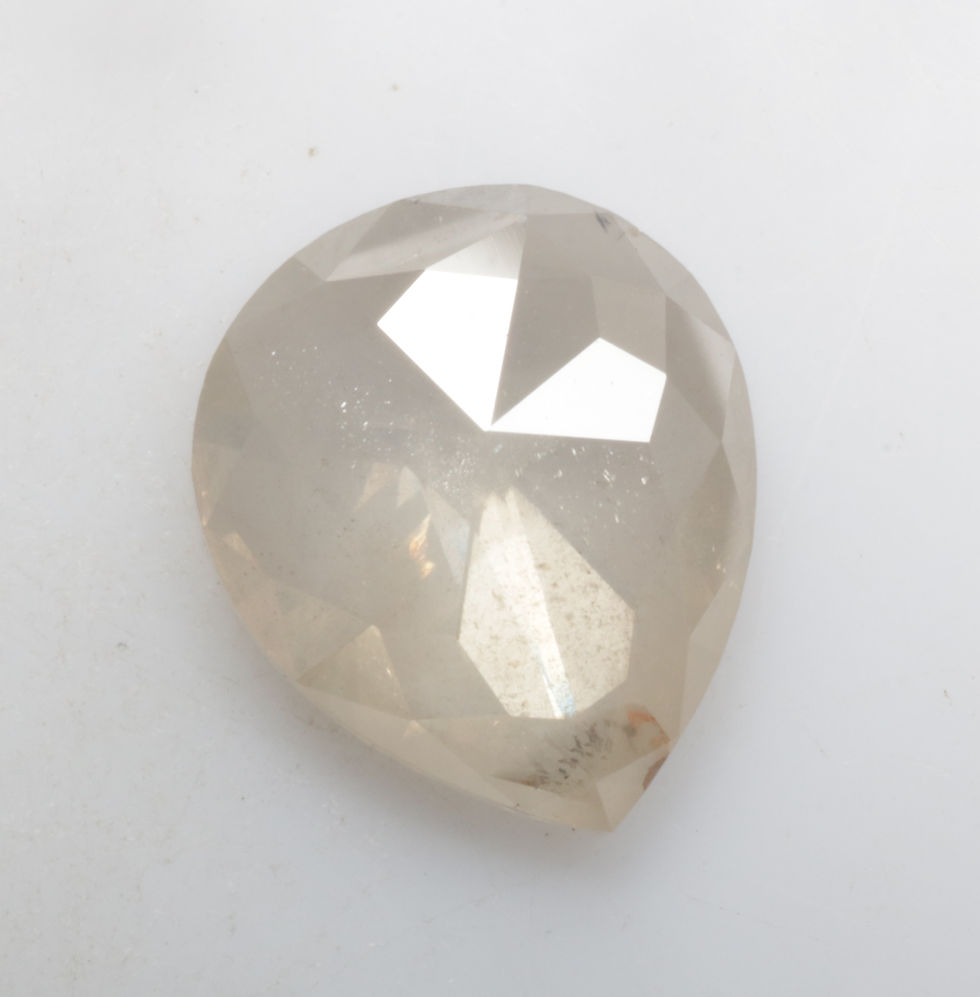 Thumbnail: 1.69 CT 9.3 X 8.0 MM Pear cut Natural Loose Diamond, Off white color pear ring