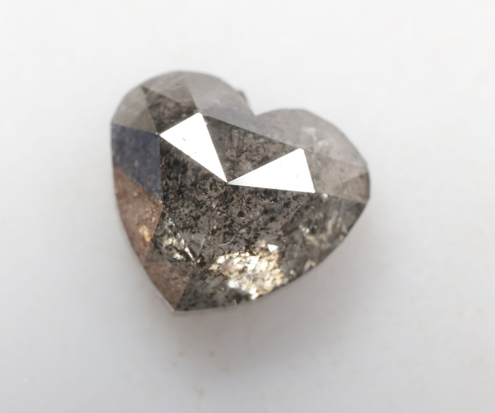 Thumbnail: 0.96 CT 6.0 X 6.5 MM Natural Salt and Pepper Heart Cut Diamond for Love Ring