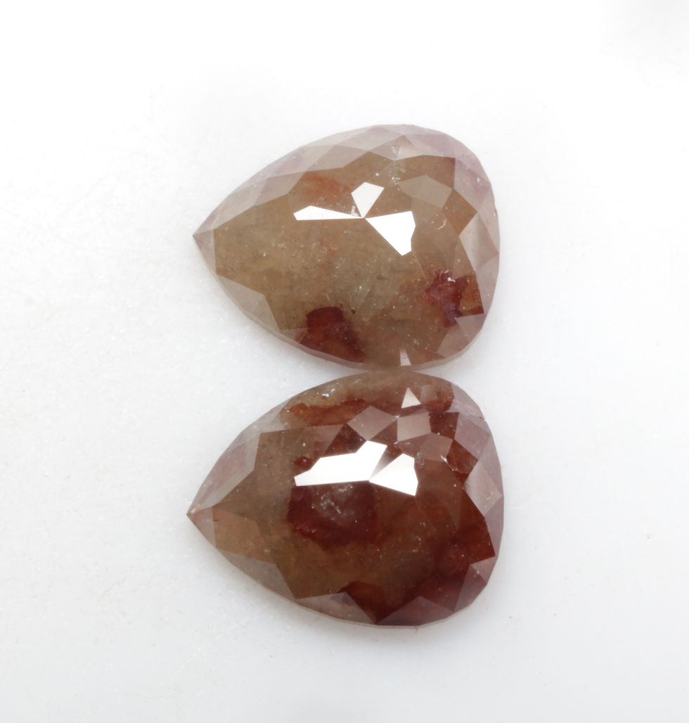 Thumbnail: 3.88 CT 9.4 X 7.8 MM Natural Loose Pear cut Diamond Pair for Earring