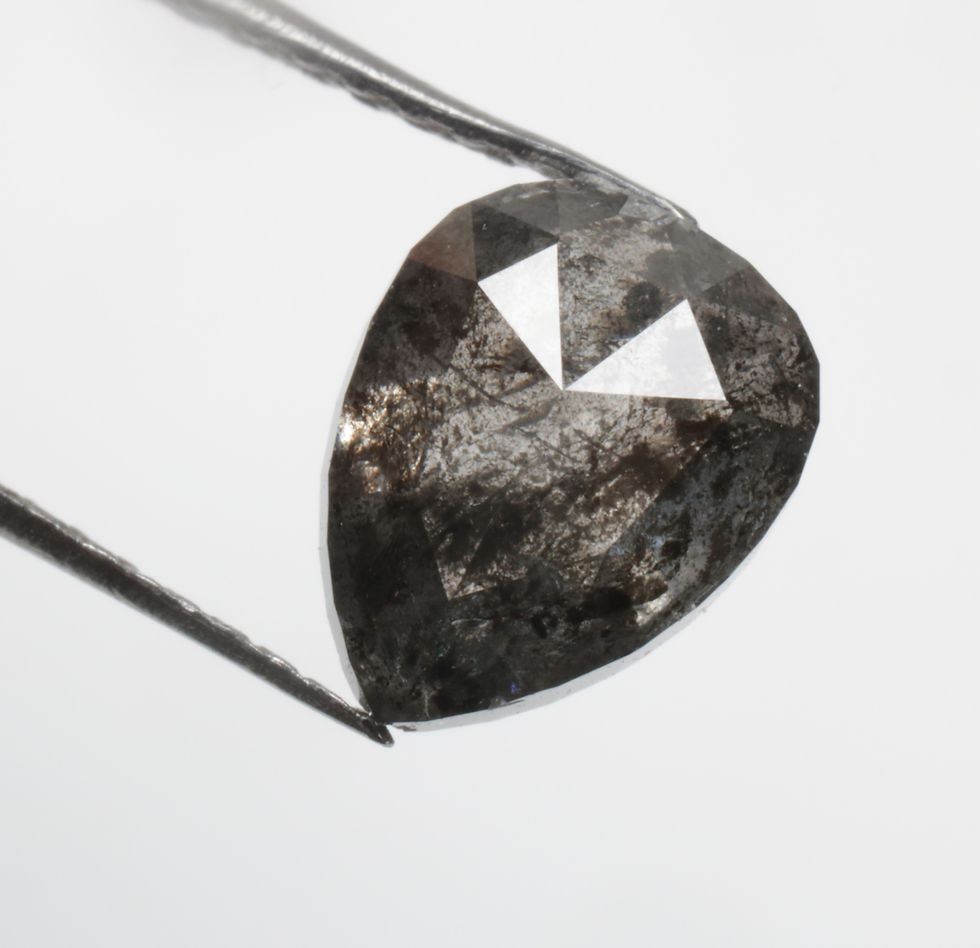 Thumbnail: 1.28 CT 7.5 X 5.9 MM  Natural Pear cut Salt and Pepper Black color Diamond