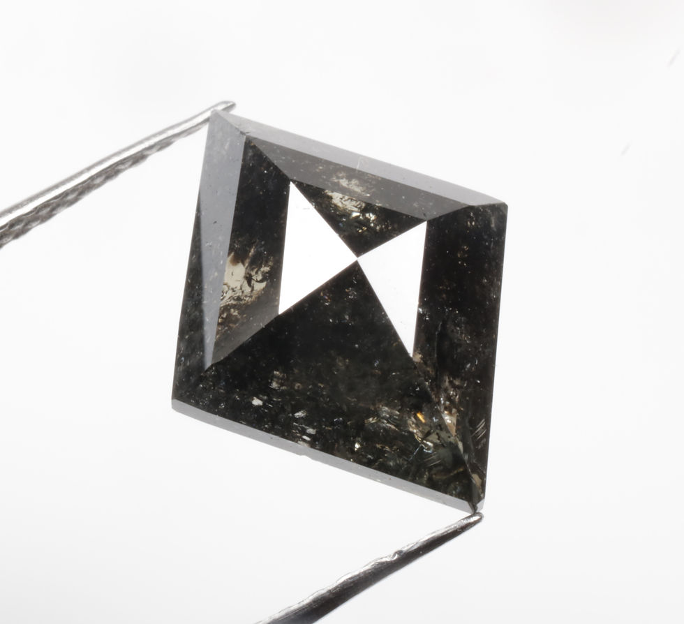 2.44 CT 12.4 X 9.8 MM Kite cut Natural Salt and pepper Diamond for Kite Ring