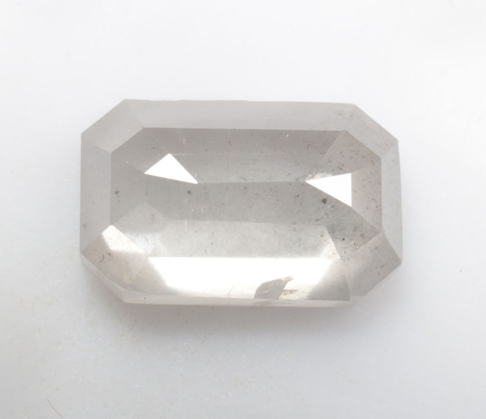 Thumbnail: 4.68 CT 12.2 X 7.9 MM Natural Emerald Cut Salt and Pepper Diamond For Jewelry