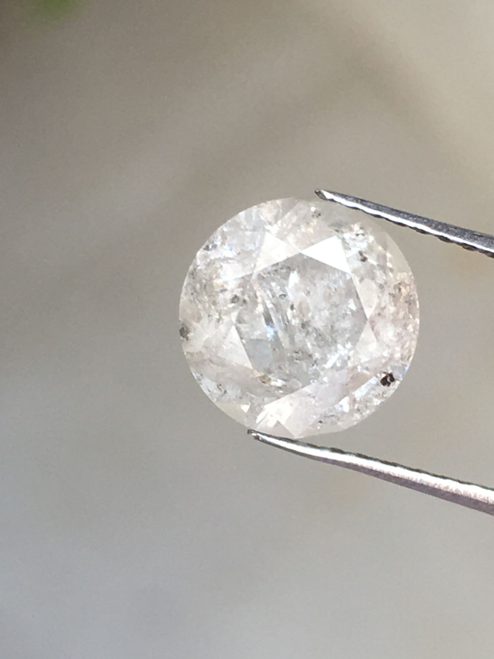 Thumbnail: 1.62 CT 7.3 MM Natural Round Cut Salt and pepper Brilliant cut Diamond