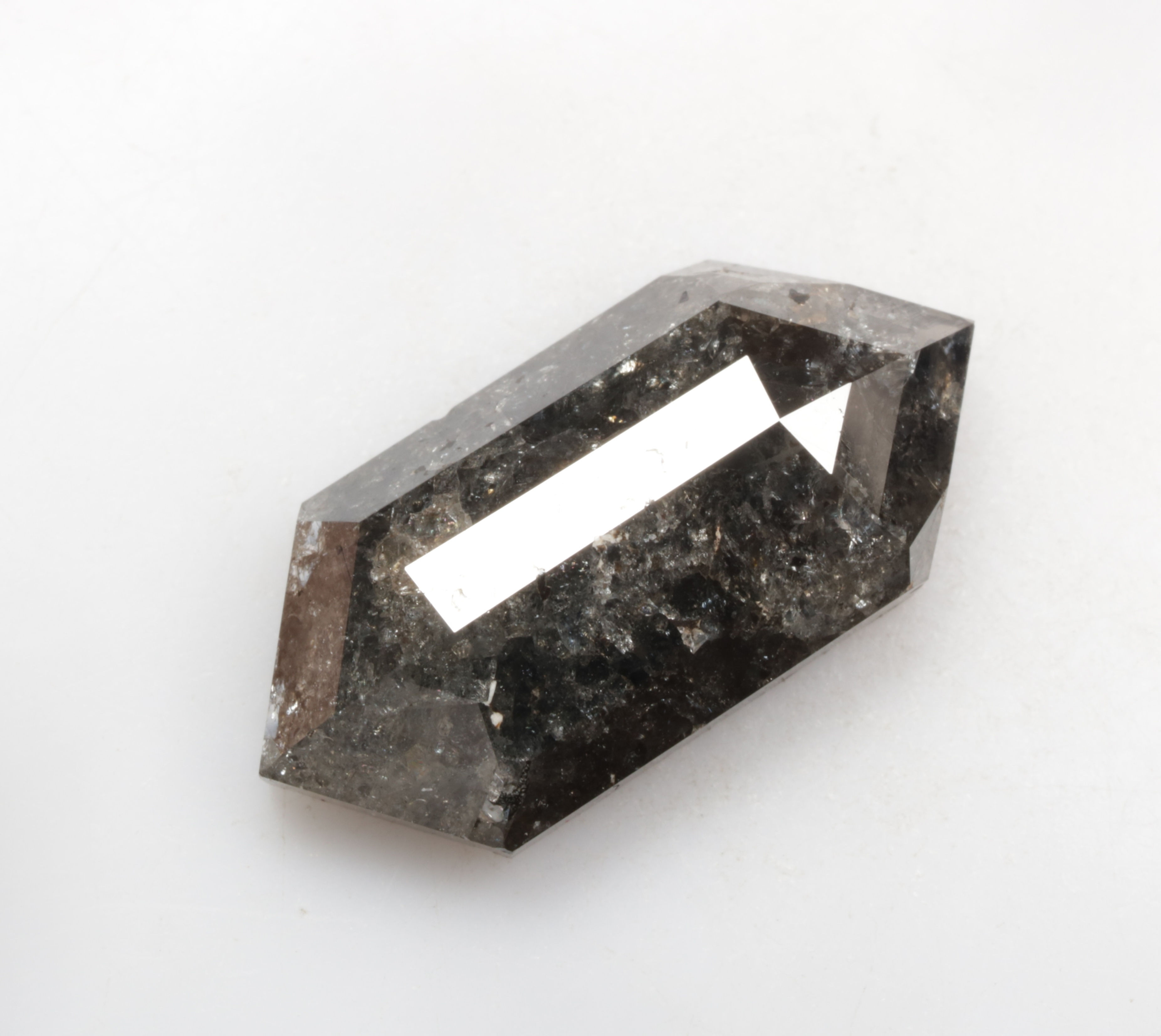 9.56 CT 19.4 X 9.4 MM Natural Hexagon Cut Loose Diamond Black color for Jewelry