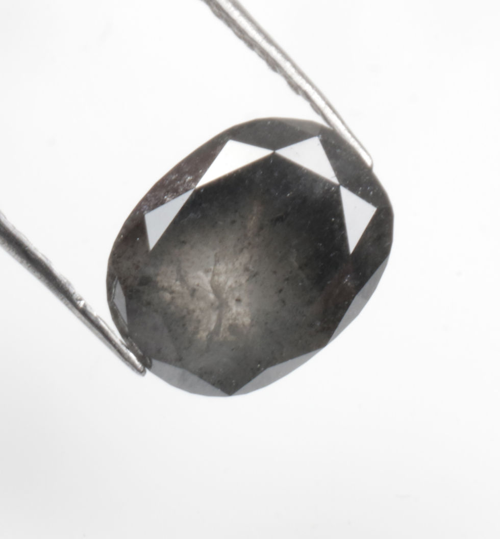 Thumbnail: 1.37 CT 7.4 X 5.8 MM Oval cut Natural salt and Pepper Diamond, Black Color