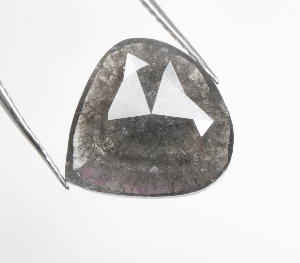 3.52 CT 11.2 X 10.8 MM Natural Pear cut Salt and Pepper Diamond for Pear Ring