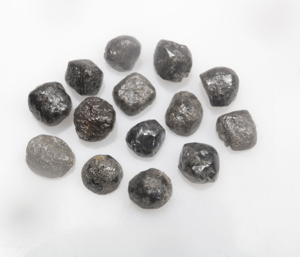 Thumbnail: 11.63 CT 6.6 X 5.5 MM 4.8 X 4.9 MM Natural Loose Uncut Diamond,Black color Rough