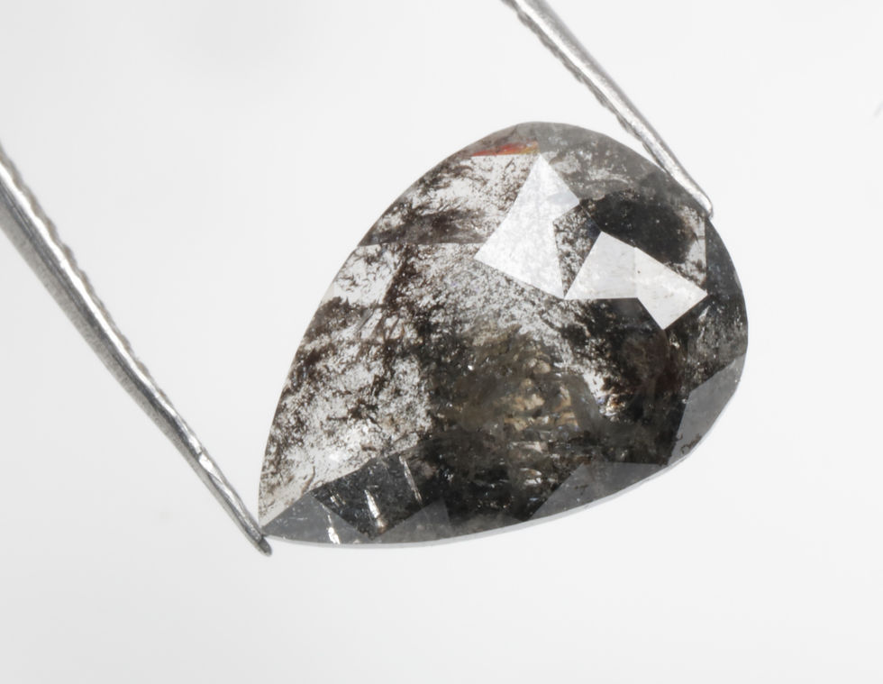 Thumbnail: 1.86 CT 11.2 X 7.9 MM Natural Pear cut Salt and Pepper Diamond for Pear Ring