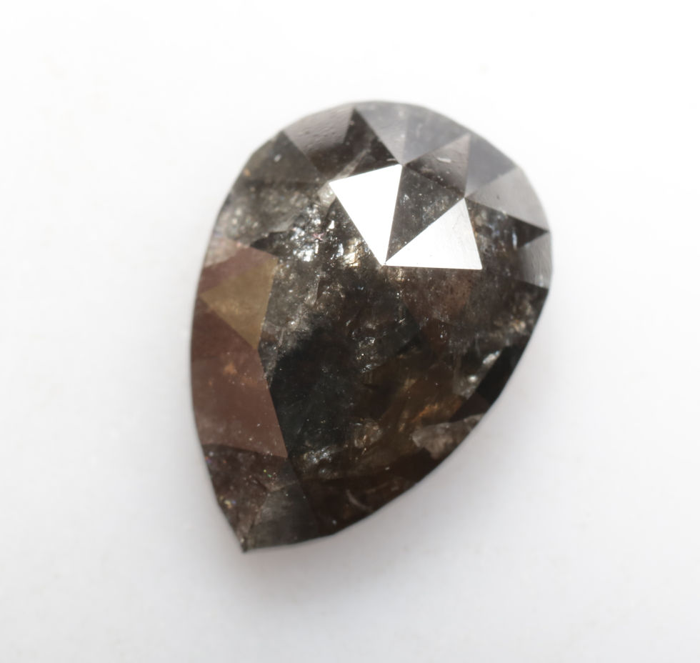 Thumbnail: 1.99 CT 9.8 X 7.0 MM Natural Pear cut Loose Black color Full cut Diamond