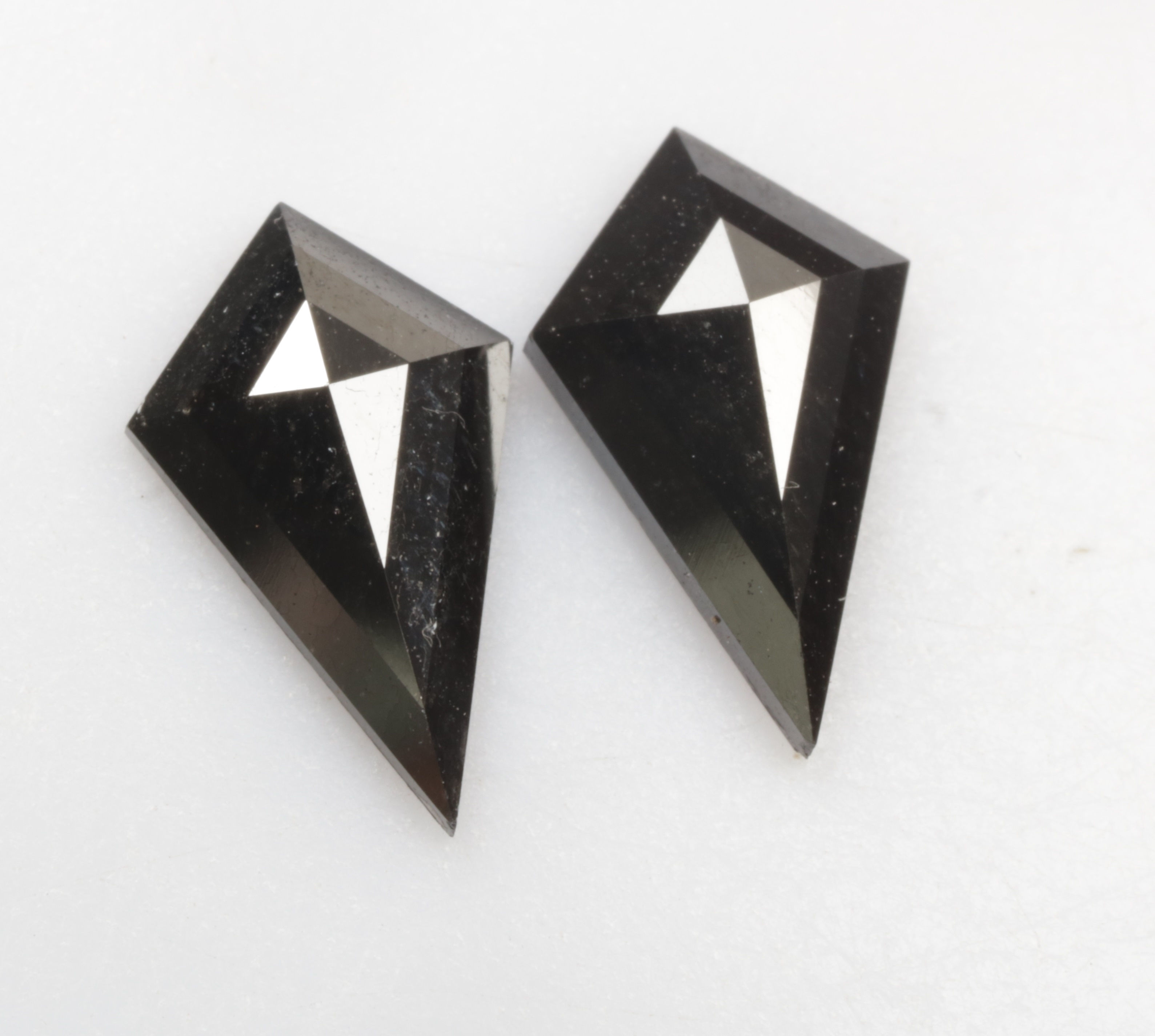 1.90 CT 11.1 X 6.8 MM Loose Black Diamond Kite Shape Diamond Pair for Earring