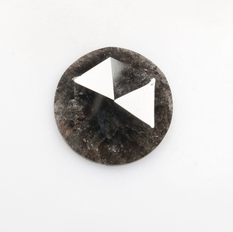 Thumbnail: 4.41 CT 13.2 MM Natural Loose Round Rose Cut Diamond, Black Color
