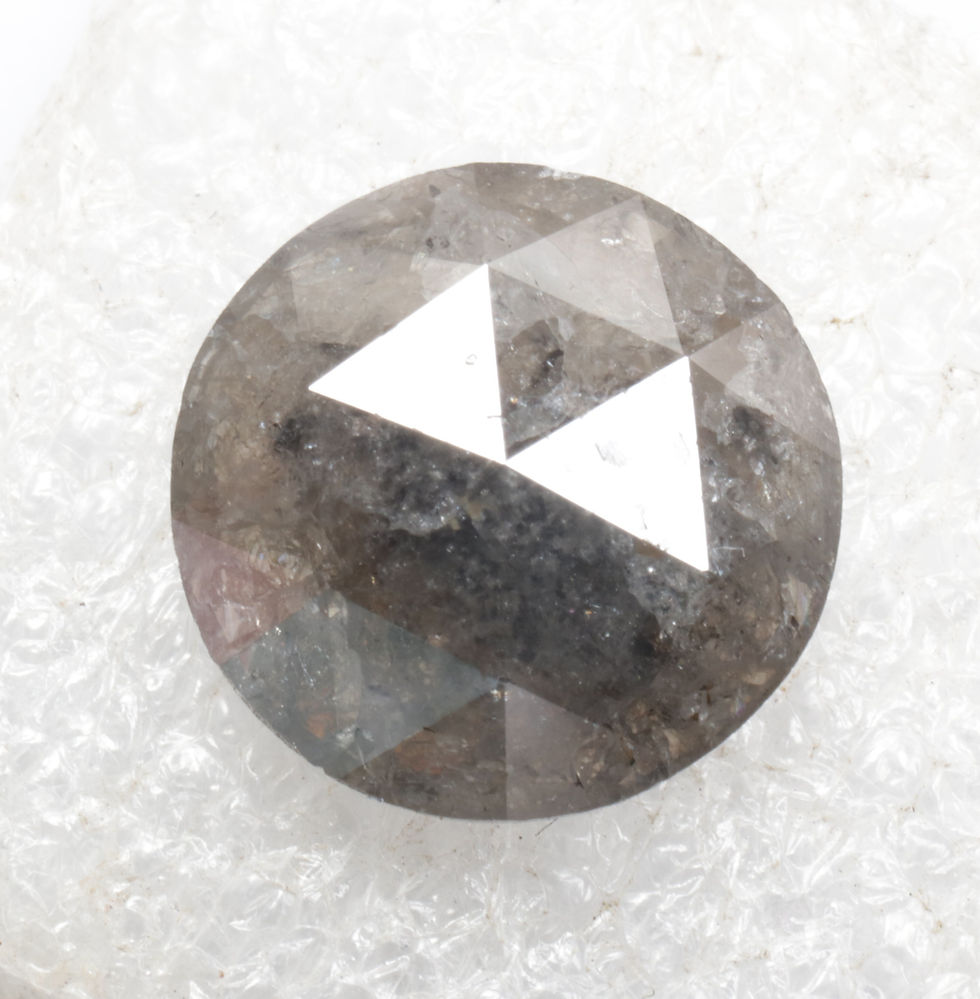 Thumbnail: 3.09 CT 10.1 MM Natural Round cut Salt and Pepper Diamond, Black Color